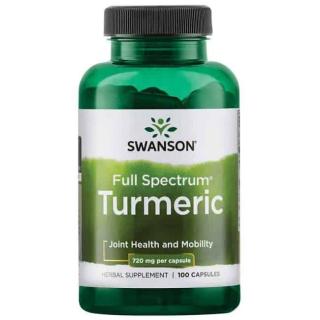 SWANSON Turmeric 720mg (Kurkuma, Wsparcie wątroby) 100 Kapsułek