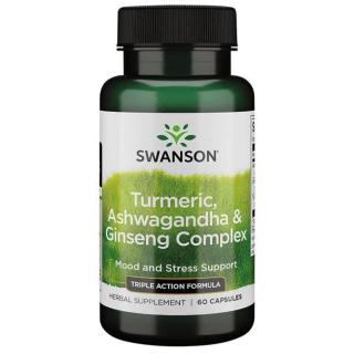 SWANSON Turmeric, Ashwagandha  Ginseng Complex (60 kaps.)