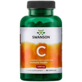 SWANSON Vitamin C (Witamina C 1000mg z Dziką Różą) 90 kapsułek