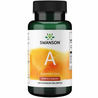 Swanson Witamina A 10 000 IU 250 kapsułek