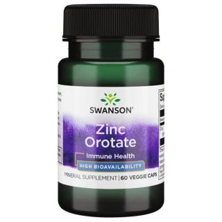 SWANSON Zinc Orotate (Orotat cynku, Transporter minerałów dla komórek) 10mg  60 Kapsułek wegetariańskich