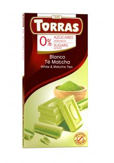 Torras czekolada biała z herbatą matcha bez dodatku cukrów bezglutenowa 75 g