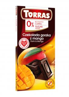Torras czekolada gorzka z mango bez dodatku cukrów bezglutenowa 75 g