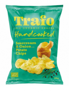 Trafo chipsy ziemniaczane cienko krojone o smaku śmietankowo  cebulowym bio 125 g