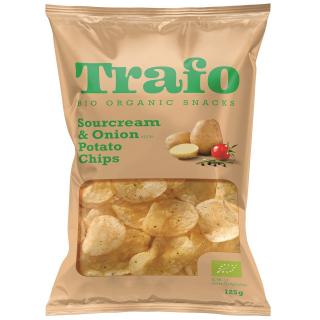 Trafo chipsy ziemniaczane o smaku śmietankowo  cebulowym bio 125 g