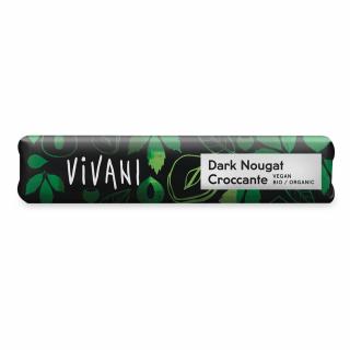 Vivani baton z gorzkiej czekolady nugatowej z krokantem z orzechów laskowych bio 35 g