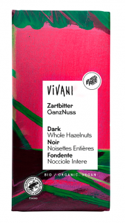 Vivani czekolada gorzka z całymi orzechami laskowymi bio 100 g
