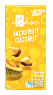 Vivani czekolada gorzka z jackfruit, kokosem i chrupiącymi granulkami cytrusów fair trade bio 80 g