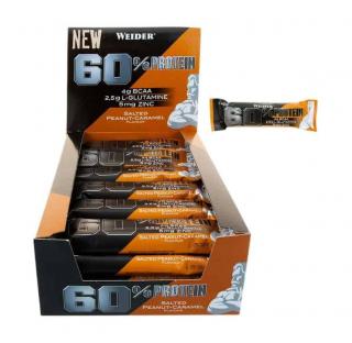 WEIDER 60% Protein Bar (Baton Proteinowy) 24 sztuki Salted Peanut-Caramel