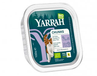Yarrah (dla kota) kawałki kurczaka i indyka z aloesem bio 100 g