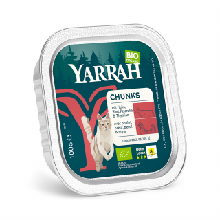 Yarrah (dla kota) kawałki kurczaka i wołowiny z pietruszką i tymiankiem bio 100 g