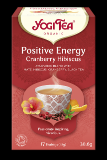 Yogi tea herbatka pozytywna energia żurawina  hibiskus (positive energy cranberry hibiscus) bio (17 x 1,8 g) 30,6 g