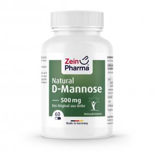 ZEIN PHARMA Natural D-Mannose 500mg (D-Mannoza z kory brzozy) 60 Kapsułek wegańskich