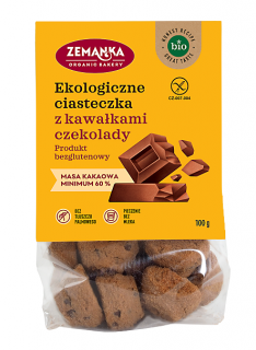 Zemanka ciastka z kawałkami czekolady bezglutenowe bio 100 g