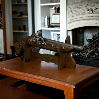ANGIELSKI UNIKATOWY PISTOLET Z ZAMKIEM SKAŁKOWYM (W162)