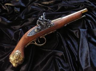 ARTYSTYCZNY OZDOBNY PISTOLET SKAŁKOWY Z XVIII w. (1077/L)