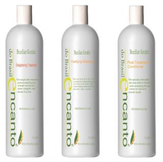 Encanto DO BRASIL 3x473ml Zestaw keratyna, szampon i odżywka do keratynowego prostowania włosów
