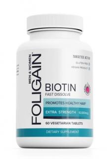 Foligain Biotin Suplement booster na poprawę kondycji włosów z biotyną 60tab. 
