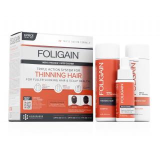 Foligain Trial Set For Men system pielęgnacji włosów ze stymulującym wzrost szamponem, odżywką i kuracją dla mężczyzn 230ml
