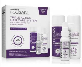FOLIGAIN Trial Set Woman system pielęgnacji włosów ze stymulującym wzrost szamponem, odżywką i kuracją dla kobiet 230ml