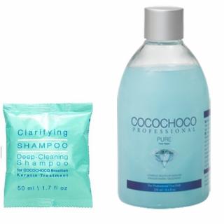 Zestaw Cocochoco Pure Keratin 250ml keratyna do włosów blond + Cocochoco Clarifying Shampoo głęboko oczyszczający szampon do włosów 50ml
