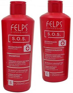 Zestaw Felps SOS regenerujący szampon 250ml + odżywka 250ml do włosów po nanoplastii botoksie