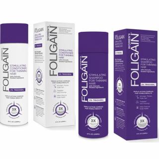 Zestaw Foligain Stimulating Shampoo Women szampon stymulujący porost włosów dla kobiet 236ml + Foligain Conditioner Women odżywka stymulująca porost w