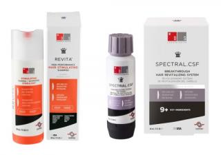 Zestaw Spectral CSF 60ml szczególnie dla kobiet Aminexil Adenozyna na przerzedzenia + REVITA Szampon 205ml na łysienie / wspomaga porost włosów