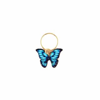 Kółeczka z zawieszką motylka niebieskie (2szt)