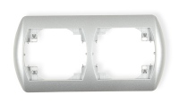 Karlik ramka podwójna pozioma srebrny metalik - 7RH-2