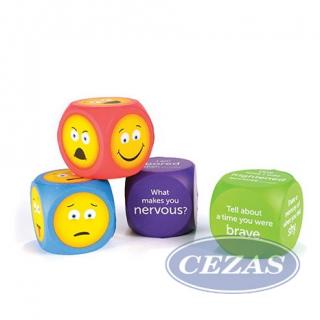 KOSTKI DO WYPOWIEDZI - EMOCJE (J.ANG. /4 SZT.) Emoji Cubes Item # LER 7289
