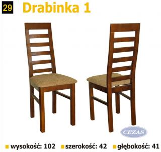 KRZESŁO  DREWNIANE TAPICEROWANE DRABINKA 1 KRZESŁO  DREWNIANE TAPICEROWANE DRABINKA 1 WYM:102x42x41