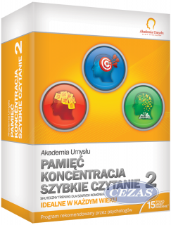 TRENING UMYSŁU - ZESTAW PAMIĘĆ, KONCENTRACJA, SZYBKIE CZYTANIE 2 (PRZ617) AKADEMIA UMYSŁU ZESTAW  2 PAMIĘĆ KONCENTRACJA 5907799072551/TA/ (PRZ617)