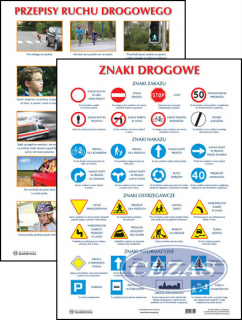 ZNAKI DROGOWE / PRZEPISY RUCHU DROGOWEGO  PLANSZA DWUSTRONNA (PLA358) ZNAKI DROGOWE / PRZEPISY RUCHU DROGOWEGO  PLANSZA DWUSTRONNA H (PLA358)