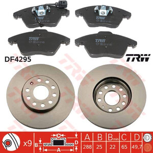 TARCZE KLOCKI HAMULCOWE TRW VW GOLF V VI AUDI A3 OCTAVIA