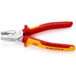 Kombinerki Izolowane Szczypce Uniwersalne o zwiększonym przełożeniu KNIPEX 02 06 200