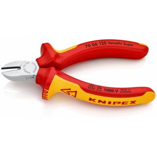 Szczypce Tnące Boczne Izolowane Kompaktowe KNIPEX 70 06 125