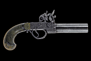 ANGIELSKI DWULUFOWY PISTOLET SKAŁKOWY Z XVIII w (K1114)