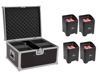 EUROLITE Set 4x AKKU UP-4 Entry QCL Spot + Case ( zestaw akumulatorowy )