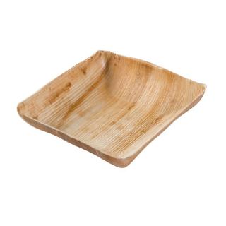 Miska / miseczka z liścia palmowego kwadratowa 13x13cm 300ml naturalny op. 25sztuk  palm leaf bowl, angled, 300ml
