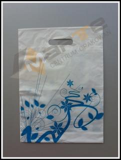 Reklamówki torba 30x40 niebieskie kwiaty op. 50sztuk
