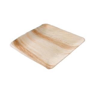 Talerz z liścia palmowego kwadratowy 15x15cm naturalny op. 25sztuk  palm leaf bowl, angled, 300ml