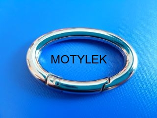 Kółka do torebek automatyczne OWAL 20x38/6mm kolor SREBRNY