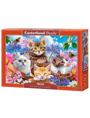 Puzzle 500 elementów Kotki w kwiatach >> SZYBKA WYSYŁKA!