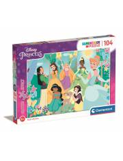 Puzzle z brokatem 104 elementy, Księżniczki Disneya >> SZYBKA WYSYŁKA!