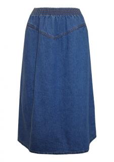 LADY BLAIR NIEBIESKA JEANSOWA SPÓDNICA MIDI GUMKA LB01