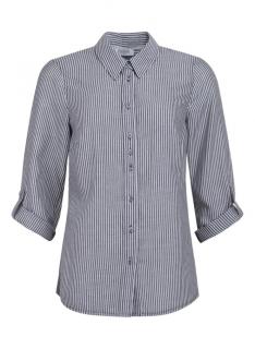 SHIRTMAKER KLASYCZNA SZARA KOSZULA BIAŁE PASKI S265