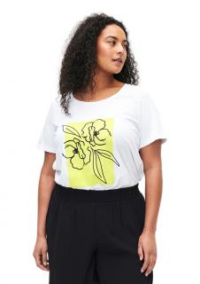 ZIZZI BIAŁY T-SHIRT NADRUK BAWEŁNA 253D