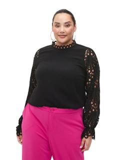 ZIZZI ELEGANCKA BLUZKA CZARNA HAFT 176A