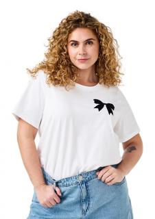 ZIZZI KLASYCZNY BIAŁY T-SHIRT NADRUK 585A